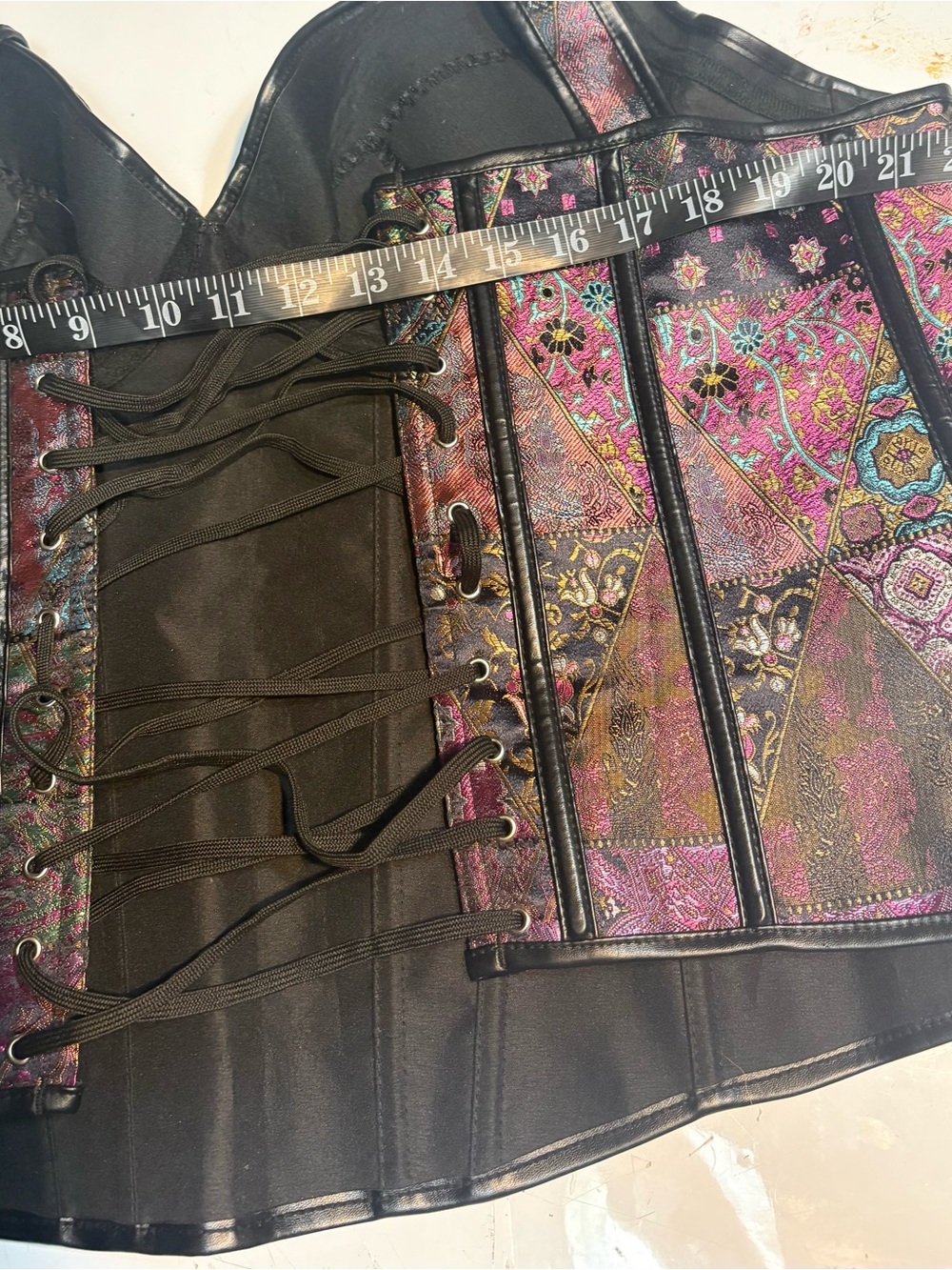 Victorian gothic Boho Jacquard Overbust Corset Top - Picture 14 of 14